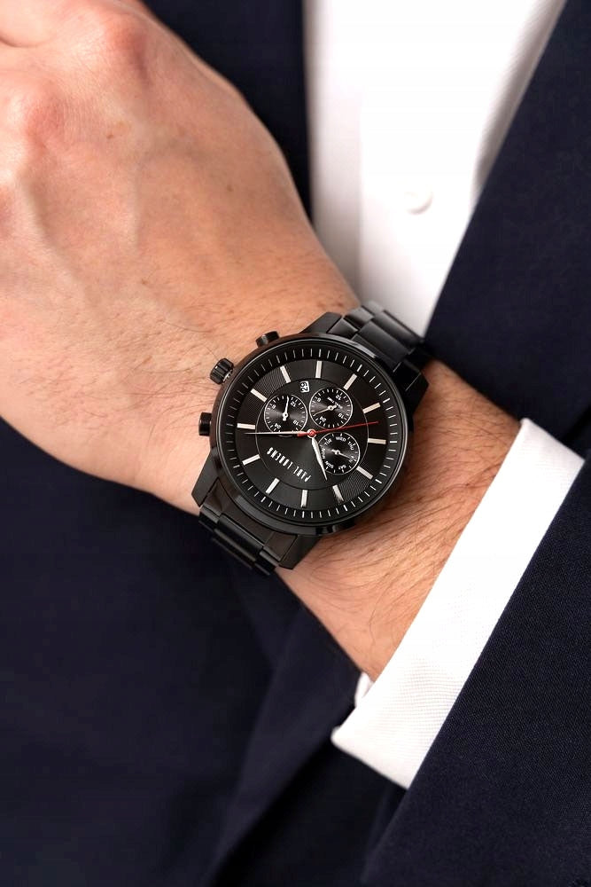 Men's watch Paul Lorens TORNAR steel bracelet + date - WITH ENGRAVING Packaging status original