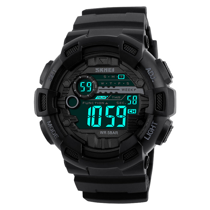 Men's watch SKMEI LED electronic black many functions