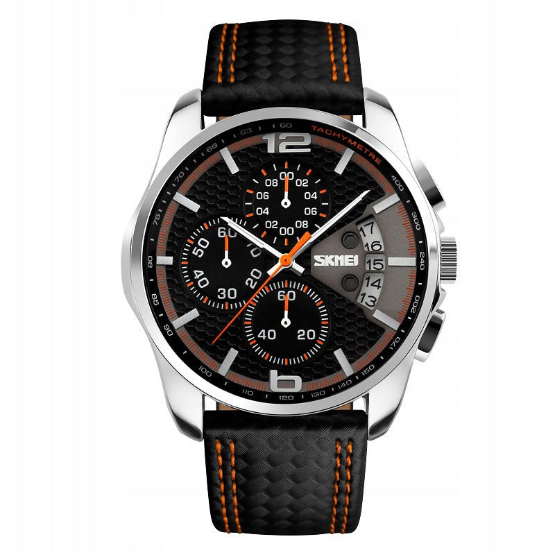 Men's watch / SKMEI / analog / black / strap / chronograph / date