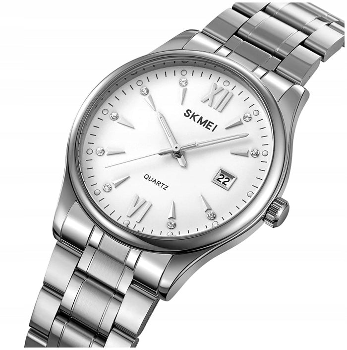 Men's watch SKMEI analog bracelet classic date silver black Packaging status original