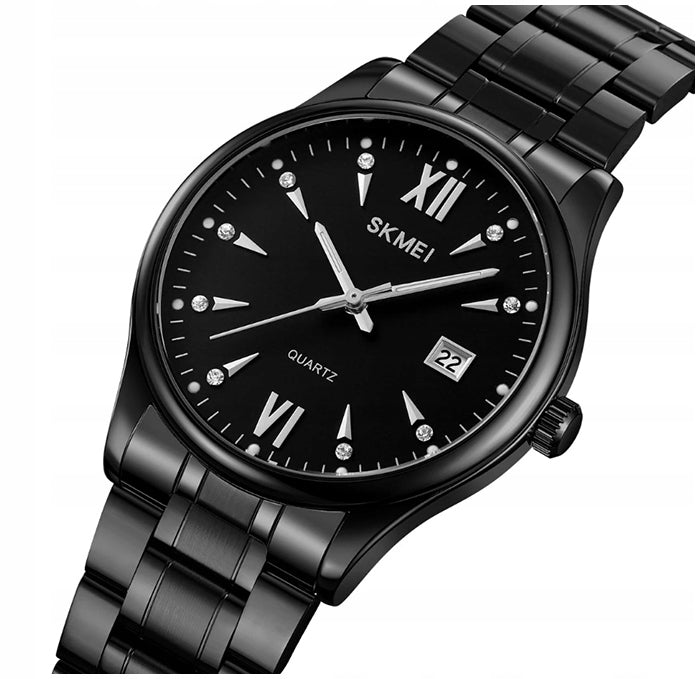Men's watch SKMEI analog bracelet classic date silver black