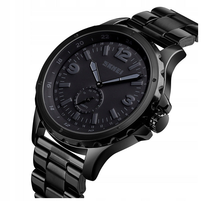 Men's watch SKMEI analog steel bracelet analog black massive Packaging status original