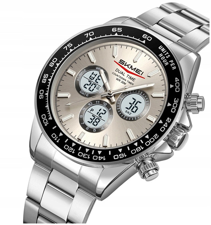 Men's watch SKMEI bracelet electronic analog steel many functions Packaging status original