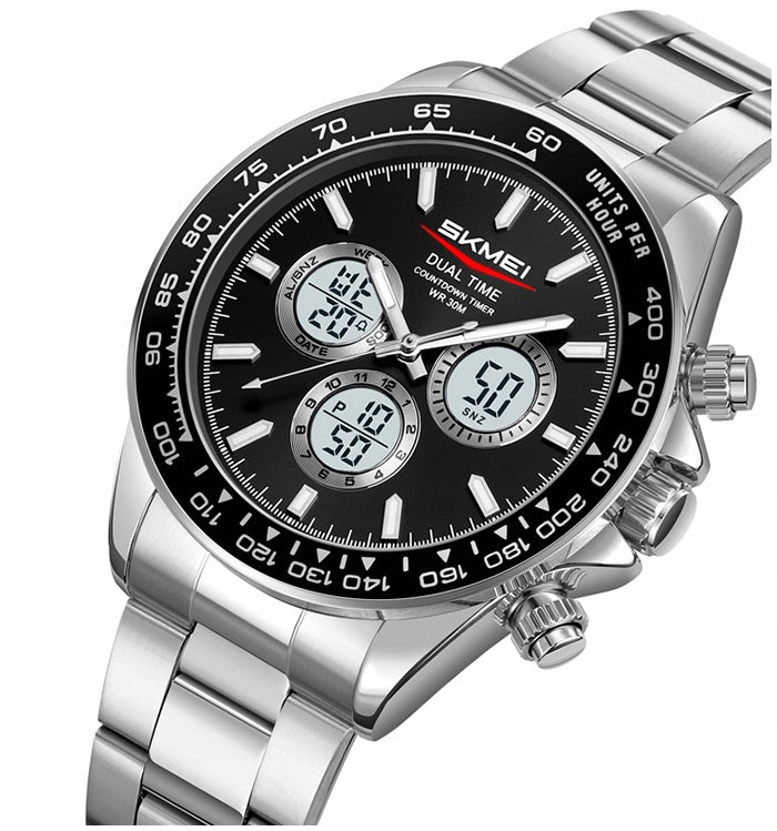 Men's watch SKMEI bracelet electronic analog steel many functions