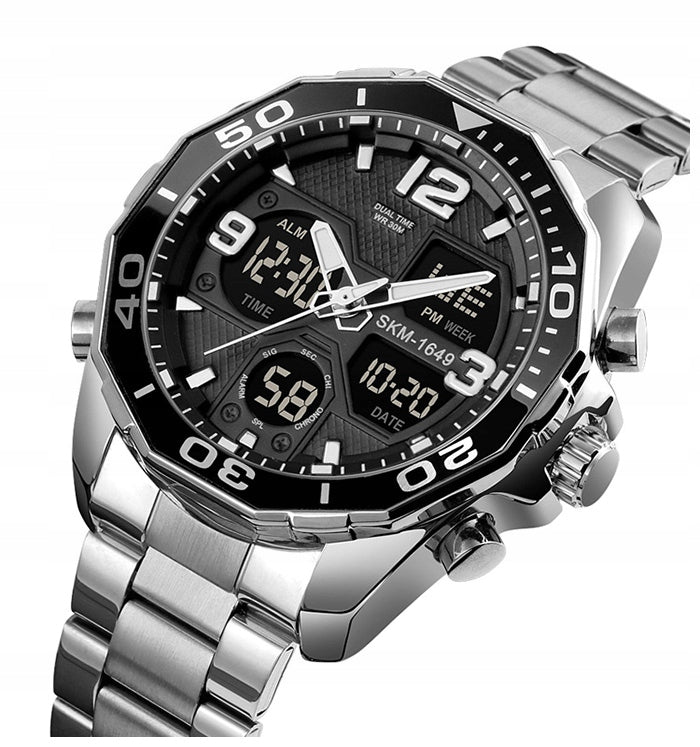 Men's watch SKMEI bracelet silver black gold