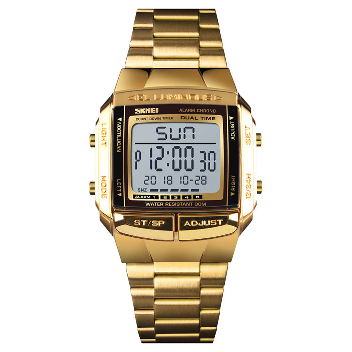 Men's watch SKMEI electronic bracelet black gold EAN (GTIN) 5904094305476