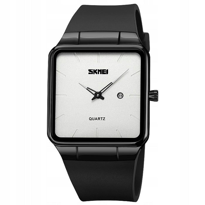 Men's watch SKMEI rubber analog strap rectangular dial date Brand Skmei