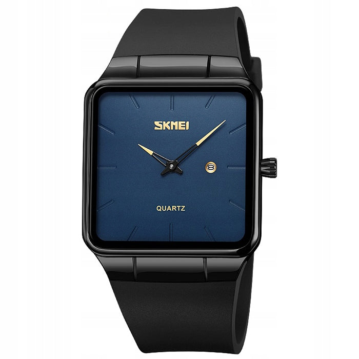 Men's watch SKMEI rubber analog strap rectangular dial date Packaging status original