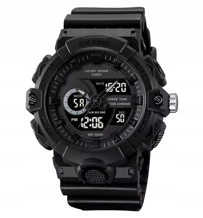 Men's watch SKMEI rubber electronic military strap many functions Packaging status original
