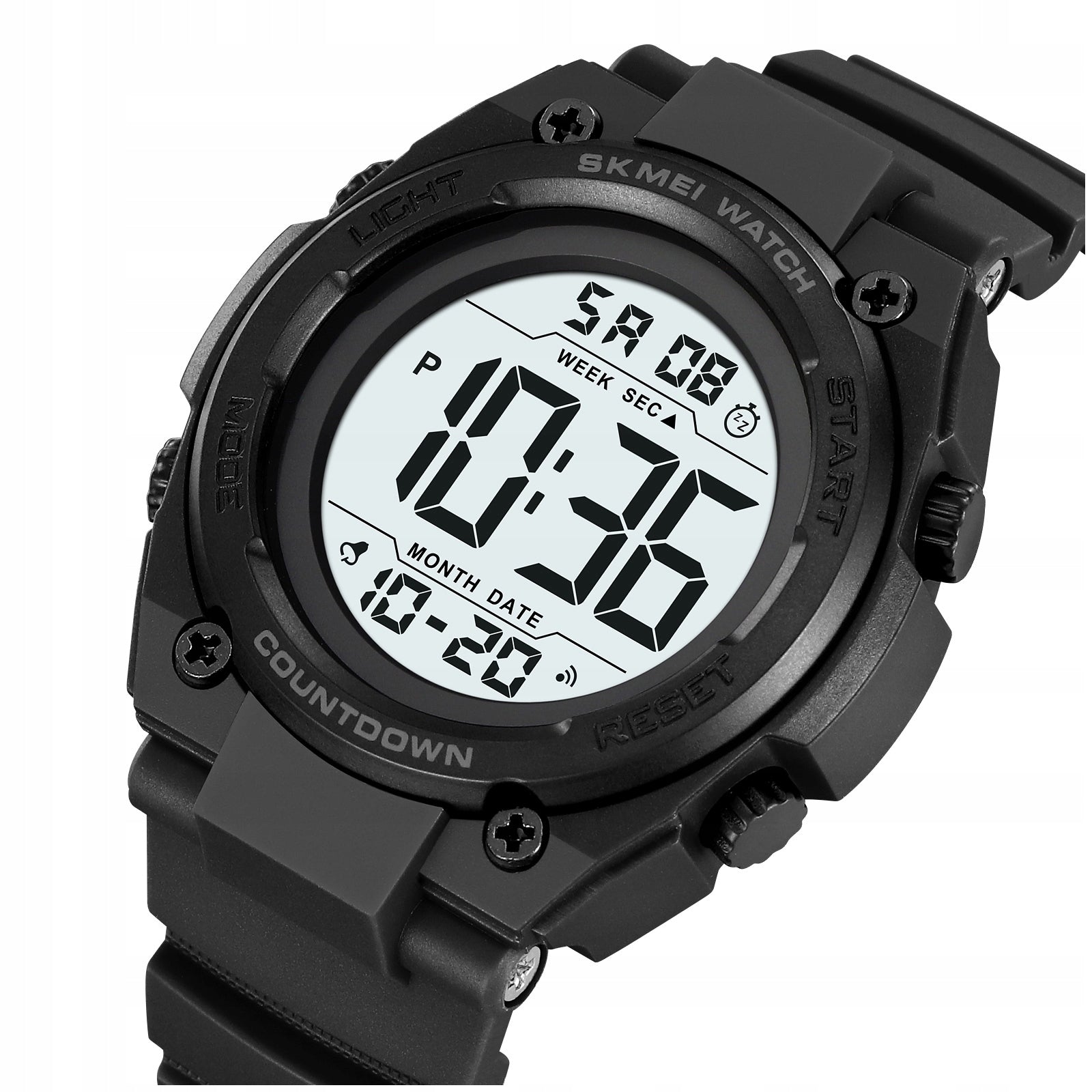 Men's watch SKMEI rubber electronic sports strap readable dial