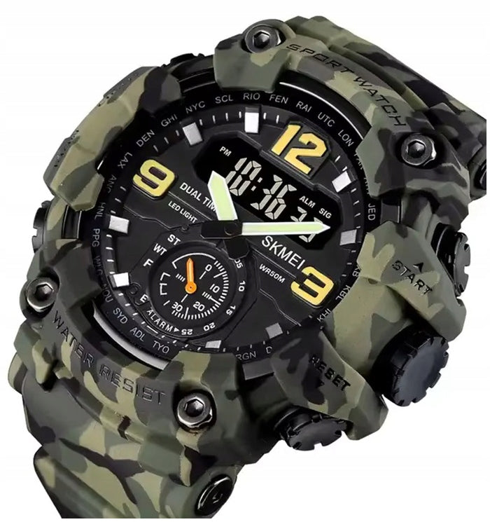 Men's watch SKMEI silicone military electronic strap many functions Brand Skmei