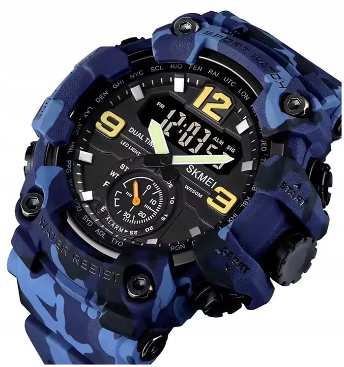 Men's watch SKMEI silicone military electronic strap many functions Packaging status original