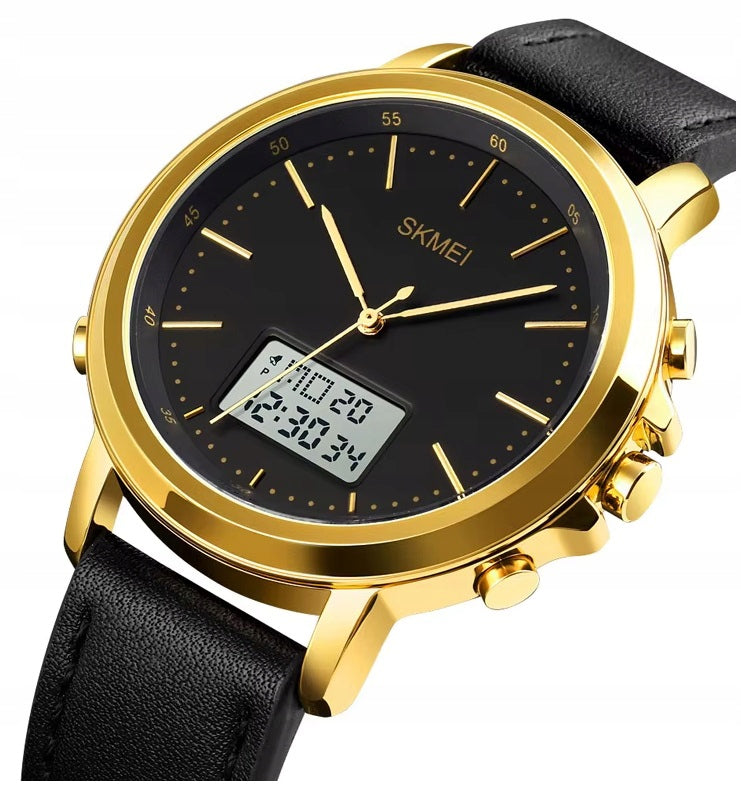Men's watch SKMEI skm.116521pc.mn leather strap analog electronic Packaging status original