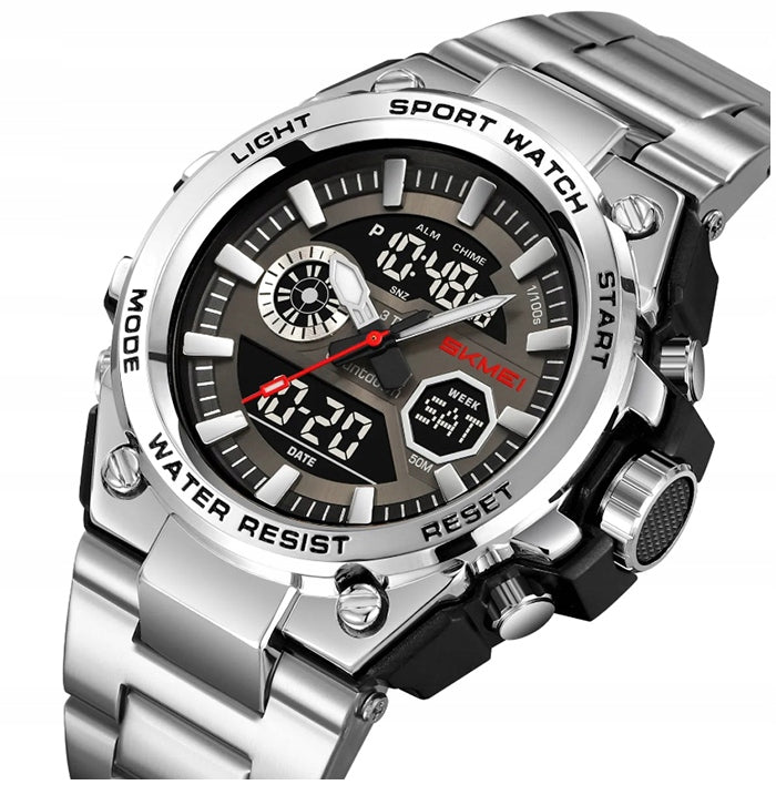 Men's watch SKMEI skm.124161c.mn electronic bracelet silver black Brand Skmei