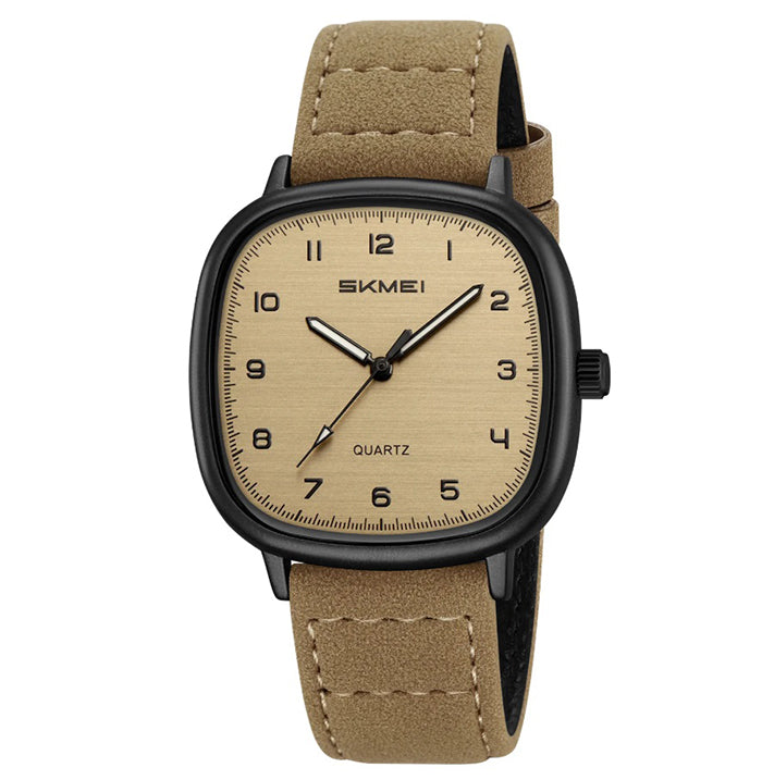 Men's watch SKMEI skm.125861e.mn analog strap leather readable dial