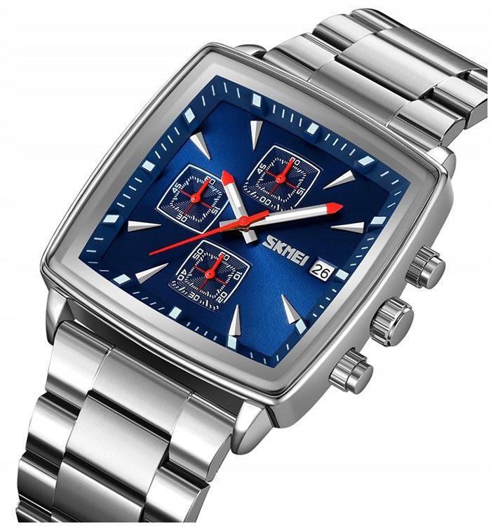 Men's watch SKMEI steel bracelet chronograph date