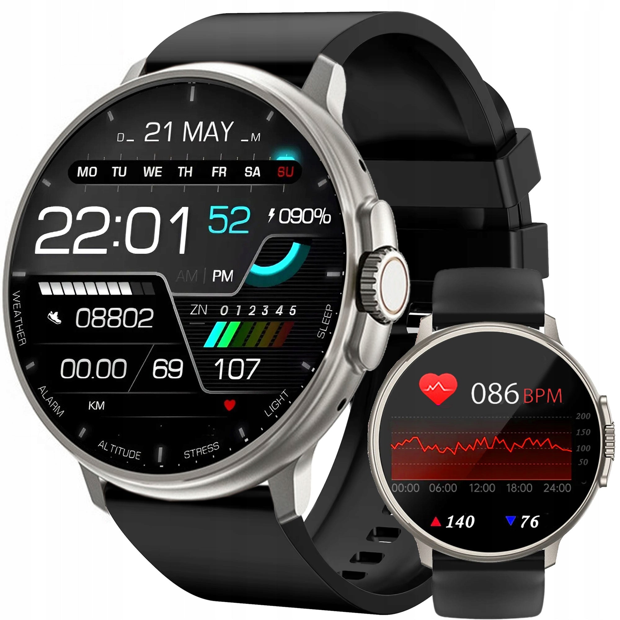 Men's watch SMARTWATCH Rubicon TALK STEPS SMS Sports MENU PL Brand Rubicon