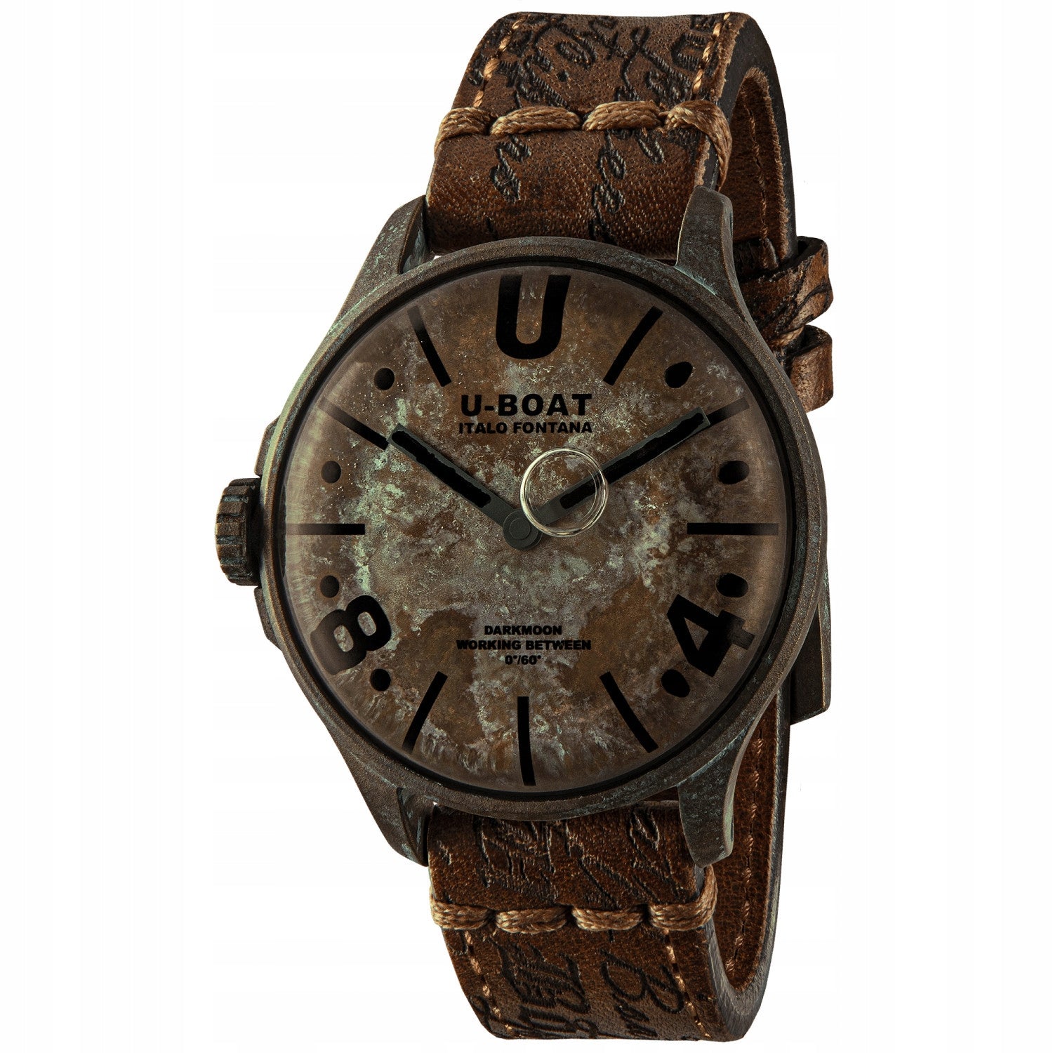 Men's watch U-BOAT 9600 Darkmoon 45mm UNICO brown strap