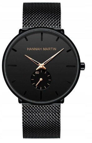 Men's watch black bracelet gold for boyfriend