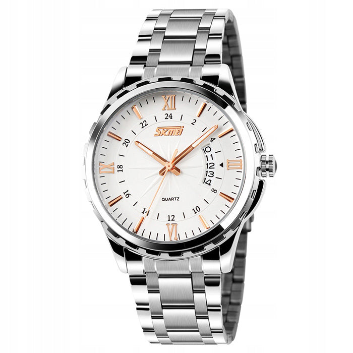 Men's watch / bracelet / silver / gold / readable dial / date EAN (GTIN) 5907317056001