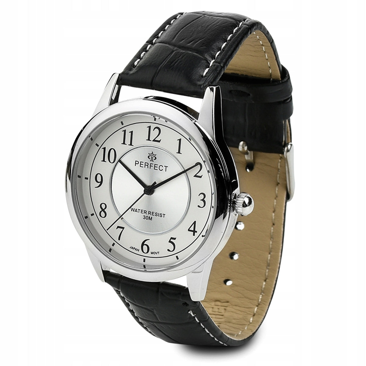 Men's watch classic quartz elegant leather strap analog Perfect