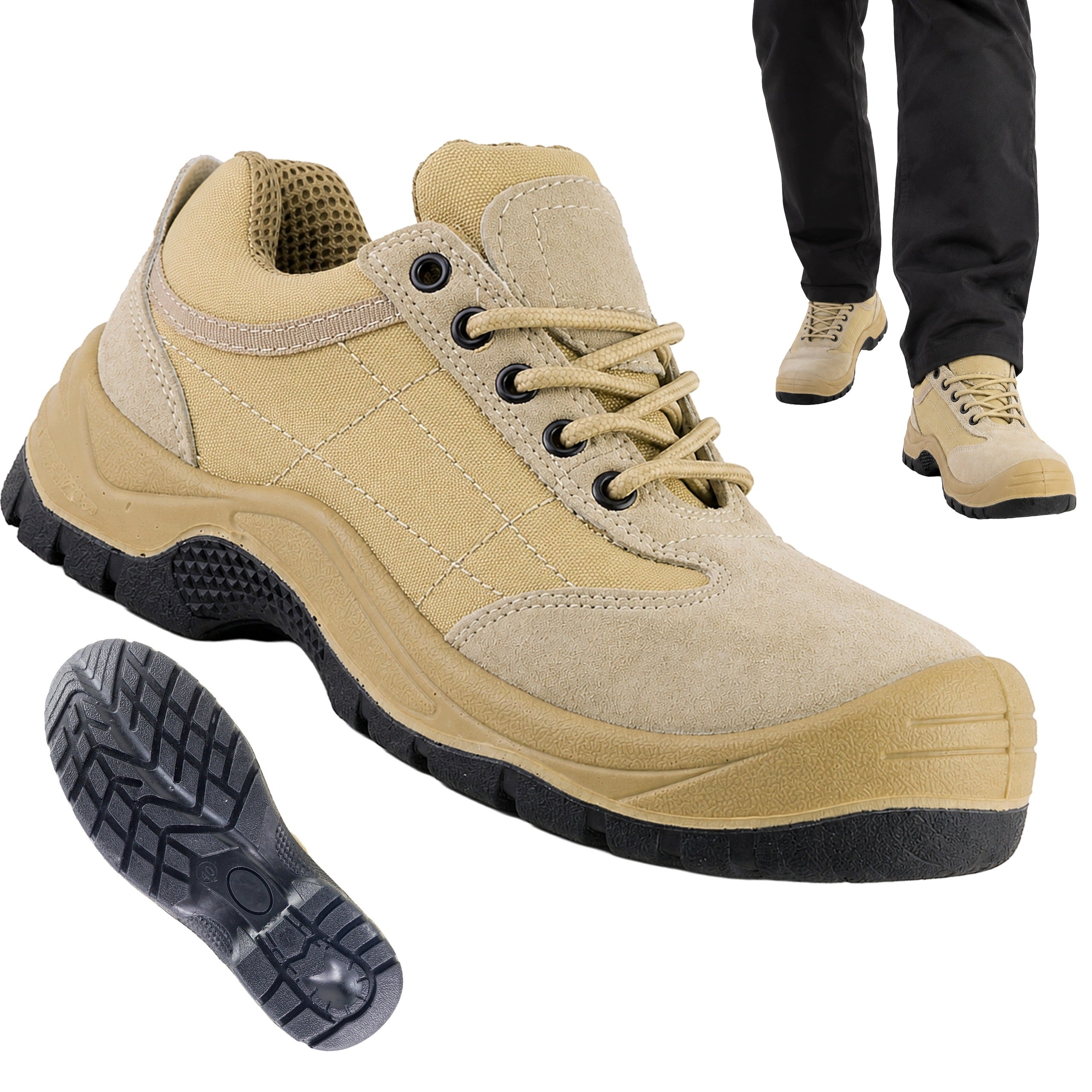 Men's work shoes WITHOUT LIFT lightweight BREATHABLE safety shoes OB bhp