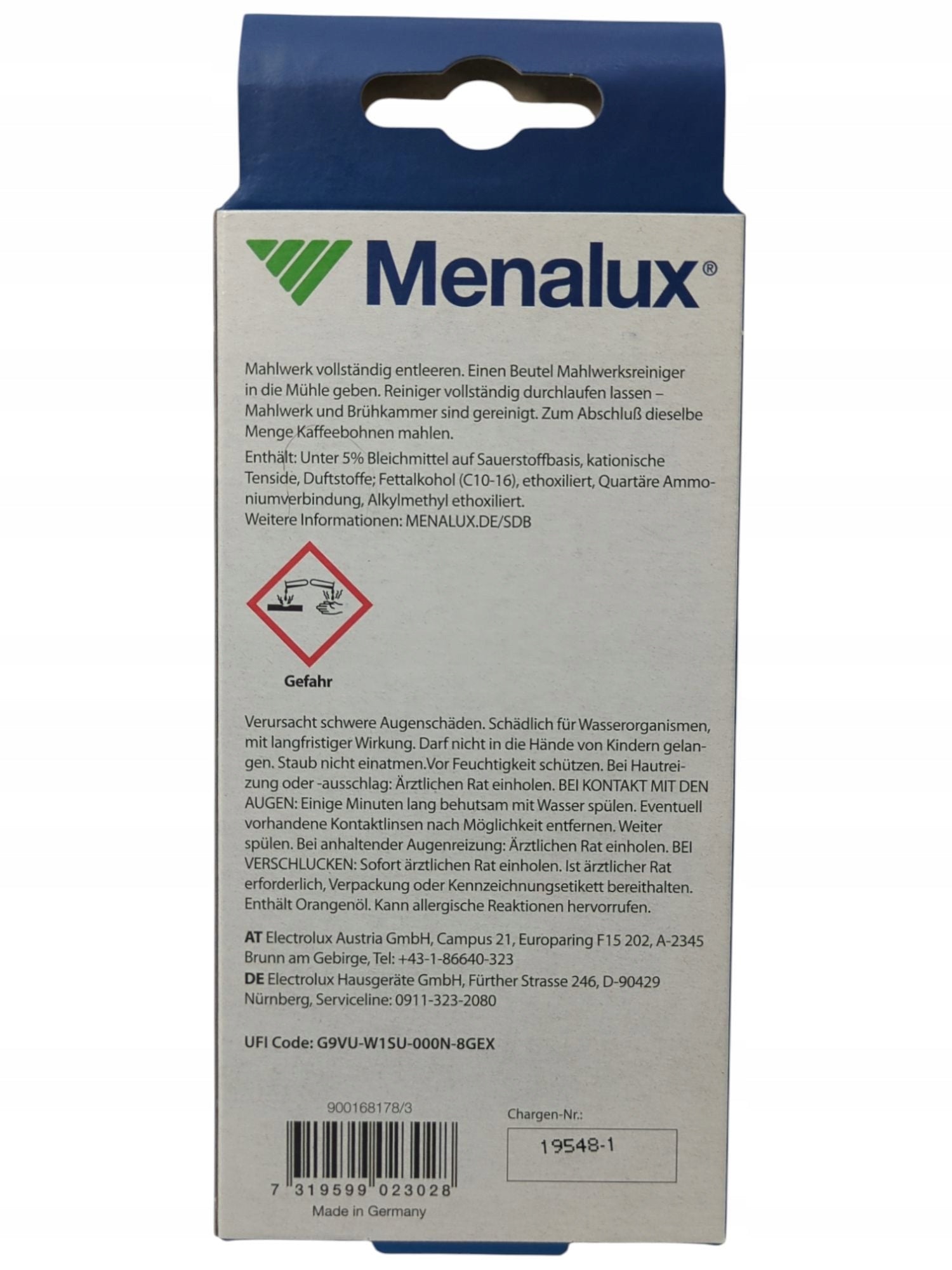 Menalux MCG DE Automatic Coffee Grinder Cleaner 2x Brand Menalux
