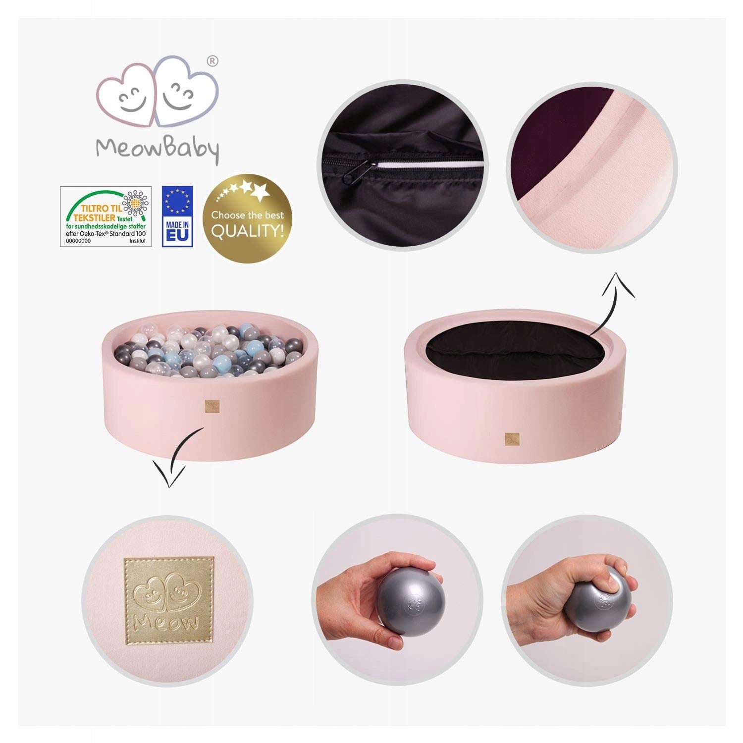 MeowBaby Round Dry Pool for Children 90x40cm/ Product width 40 cm