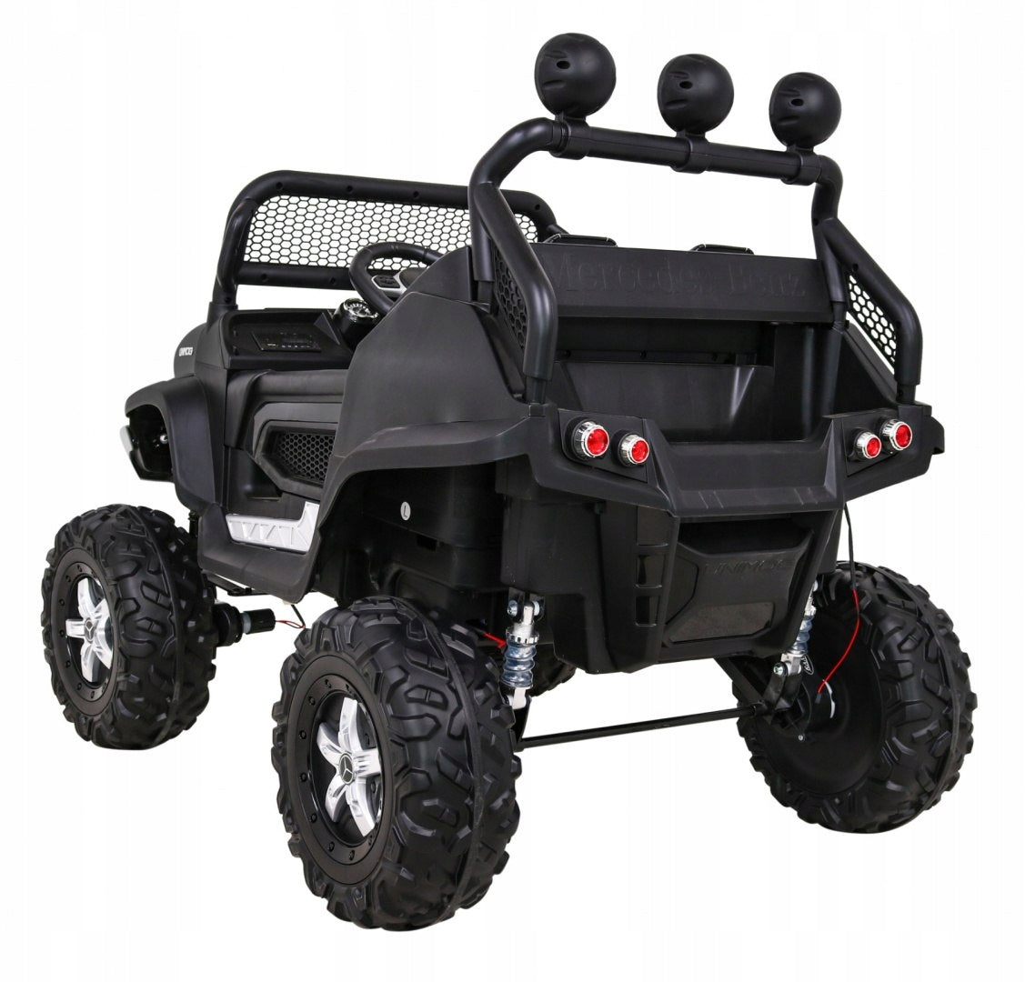 Mercedes Benz Unimog for children Black + 4x4 drive + Remote control + Luggage compartment + Wol Manufacturer code JL199
