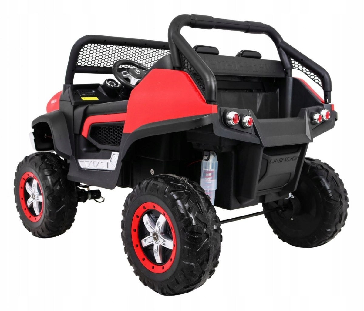 Mercedes Benz Unimog for children Red + 4x4 drive + Large remote control Maximum load 35 kg