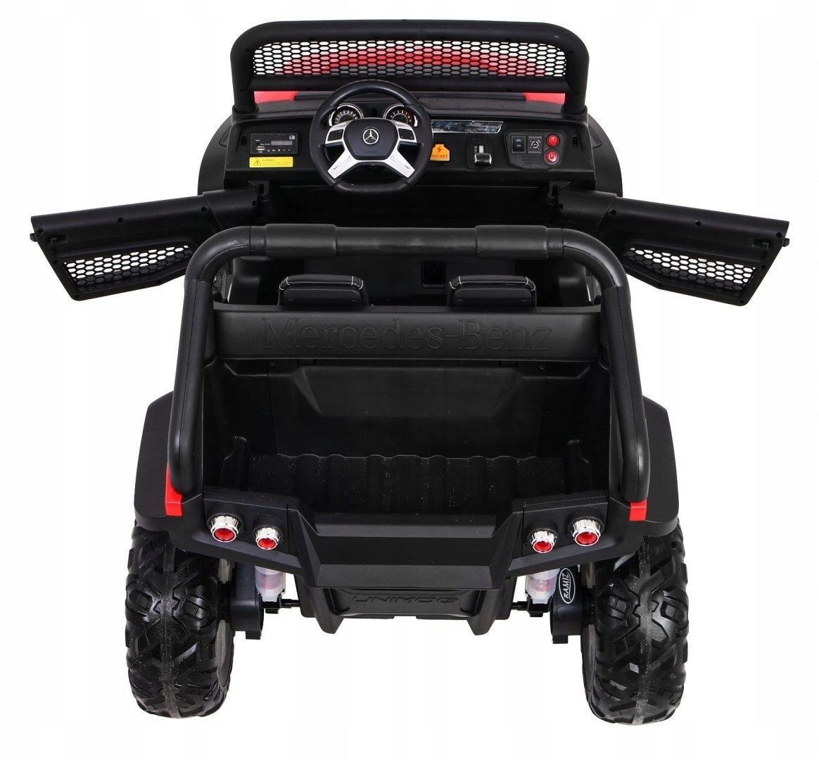 Mercedes Benz Unimog for children Red + 4x4 drive + Large remote control Vehicle width 85 cm
