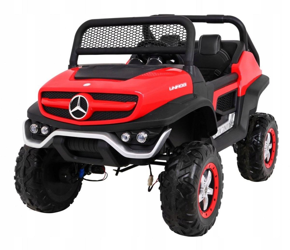Mercedes Benz Unimog for children Red + 4x4 drive + Large remote control