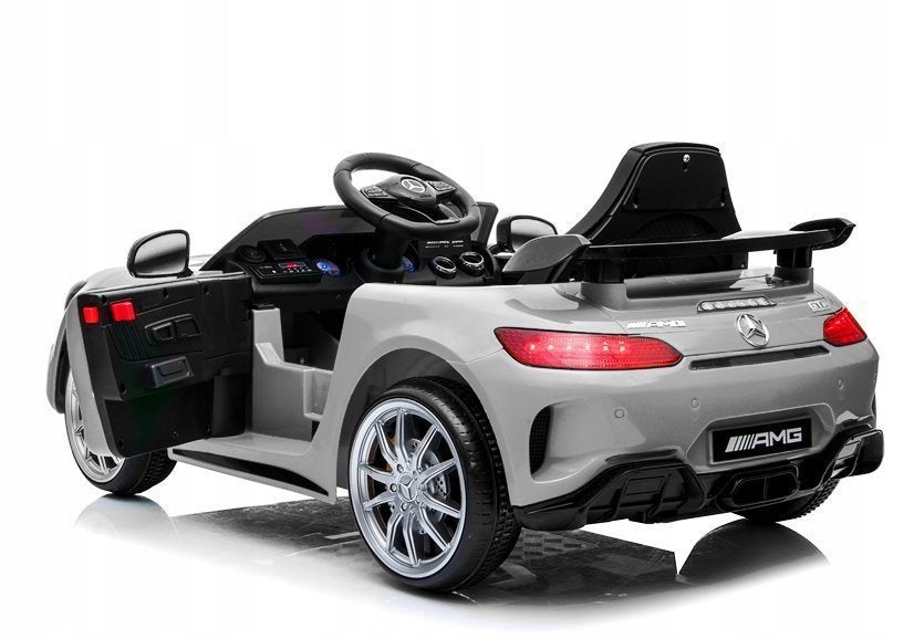 Mercedes GTR Battery Car Silver Lacquered