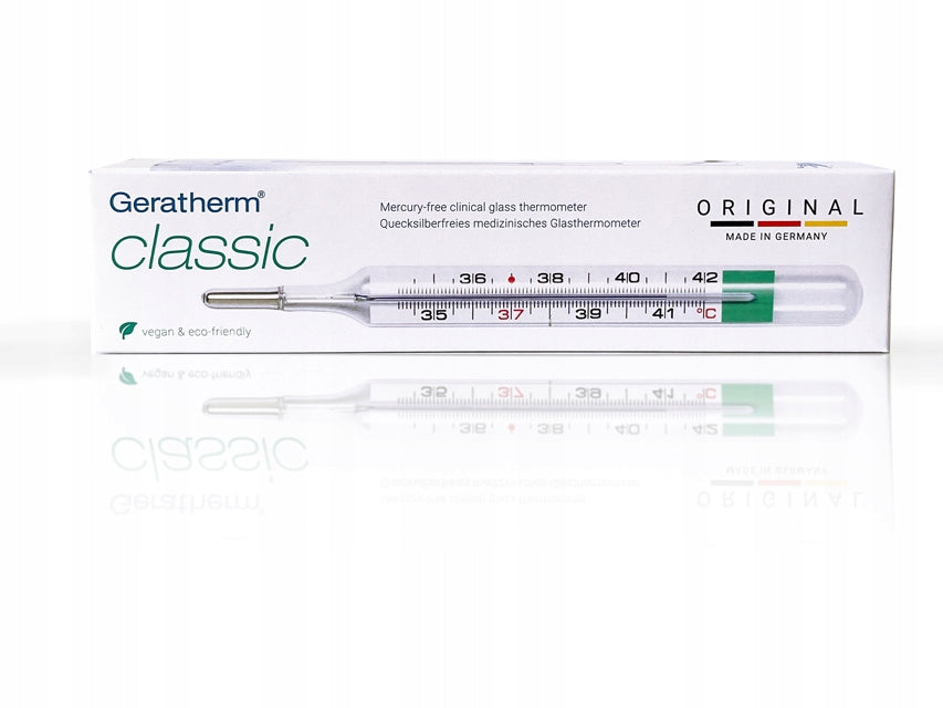 Mercury-free glass thermometer with whisk Classic GT-1000 Geratherm Germany Medical device type medical device or in-vitro diagnostic medical device