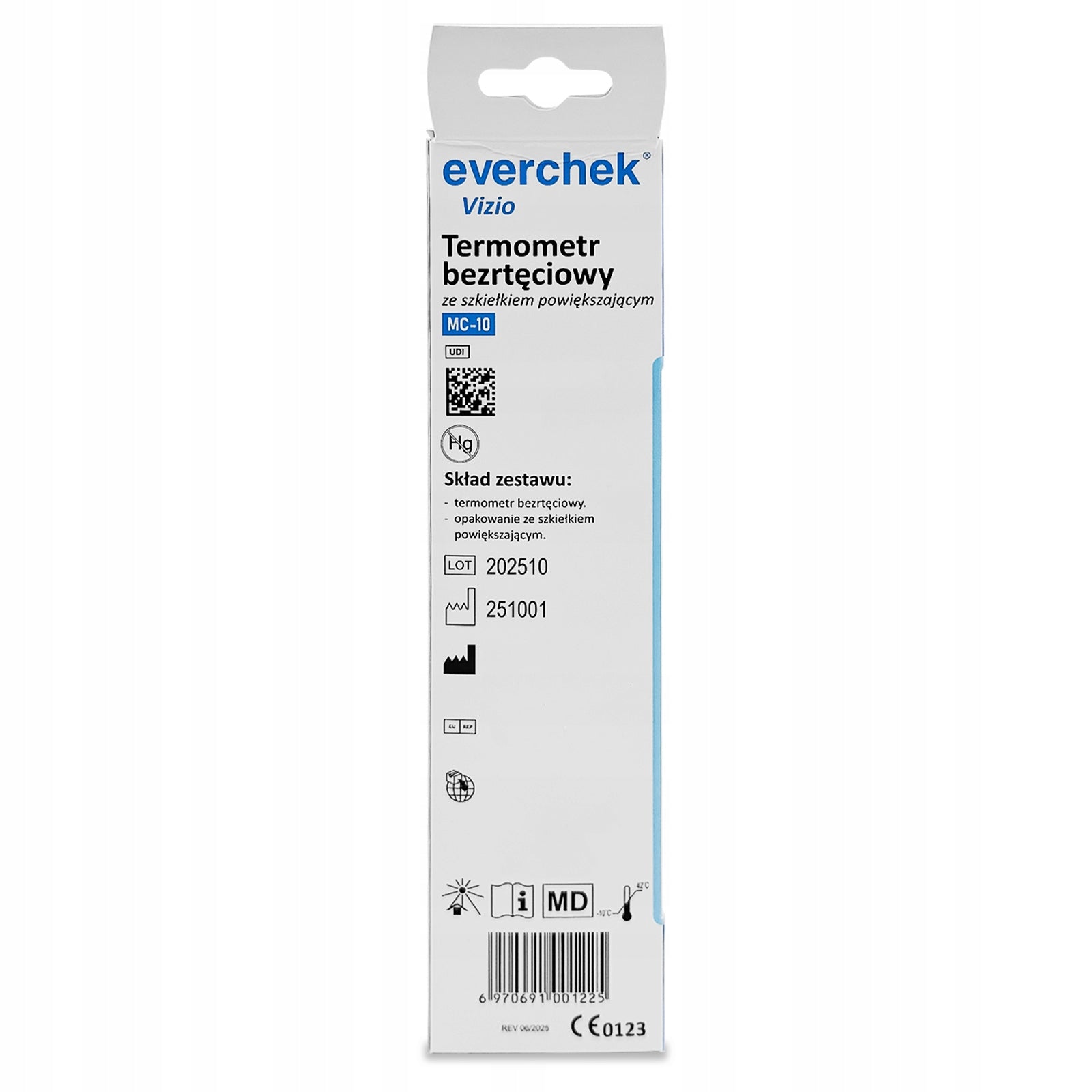 Mercury-free thermometer traditional EVERCHEK Vizio MC-10 Magnifying glass Medical device yes
