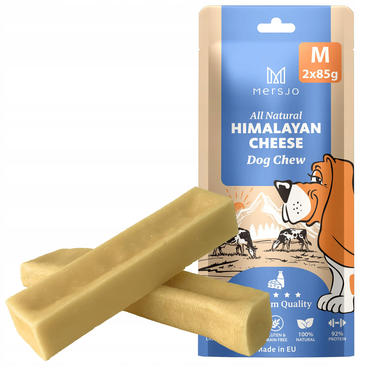 Mersjo Himalayan Cheese Dog Treat 2x85g Hard Natural Cheese Teether