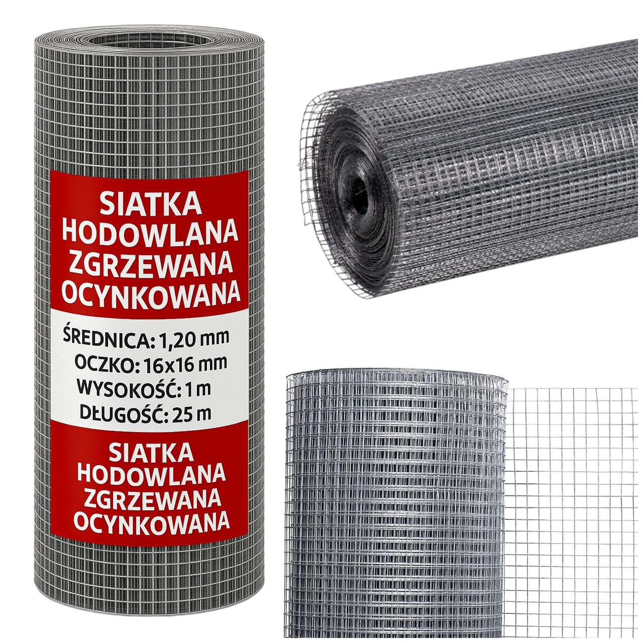 Mesh KUNY , MOLES , Cultured Voles Welded ZINC 1,2mm 16x16mm 25m2