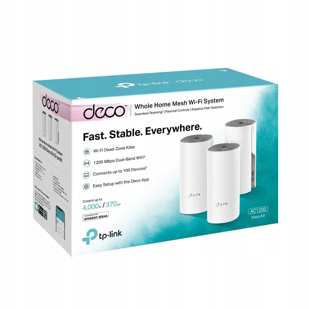 Mesh WiFi System TP-LINK Deco E4 (3-Pack) Manufacturer TP-Link
