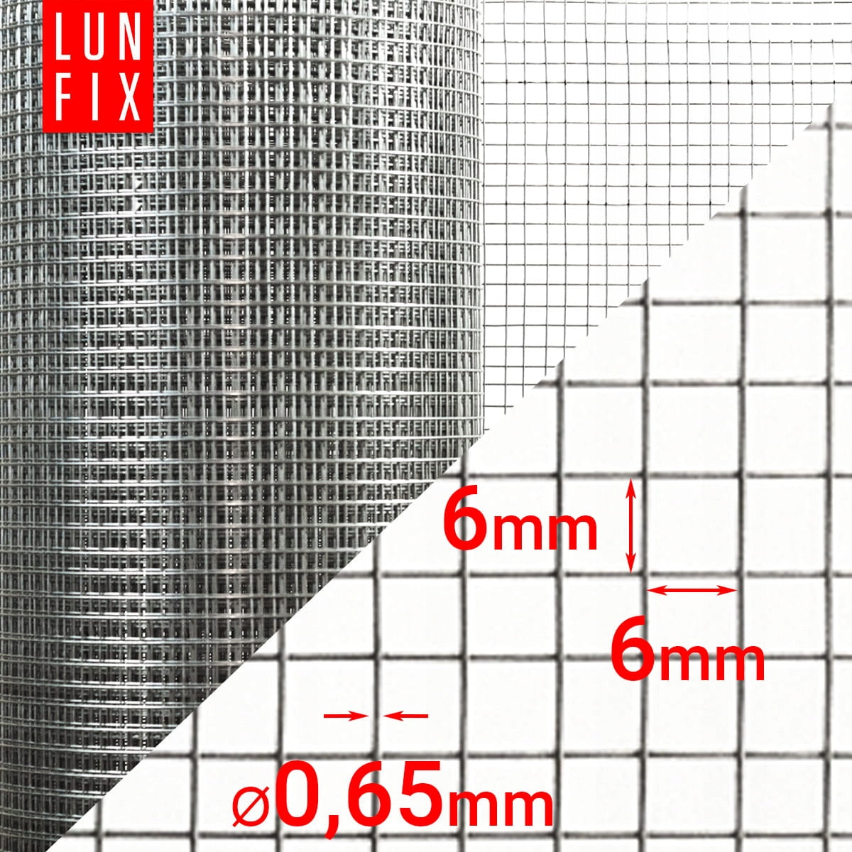 Mesh against rodents 5mb for moles marten metal voles 6x6 h1 fi0,65 Packaging status original