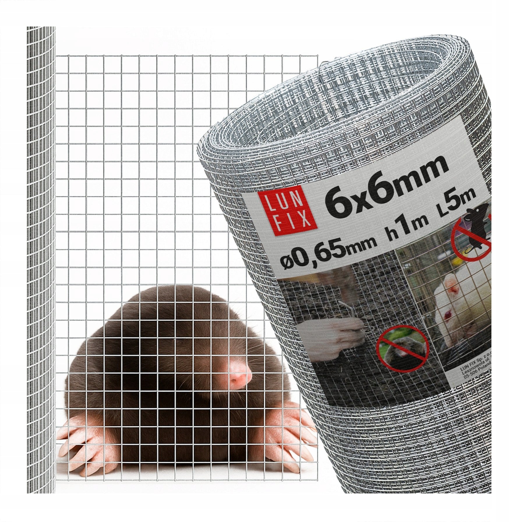 Mesh against rodents 5mb for moles marten metal voles 6x6 h1 fi0,65
