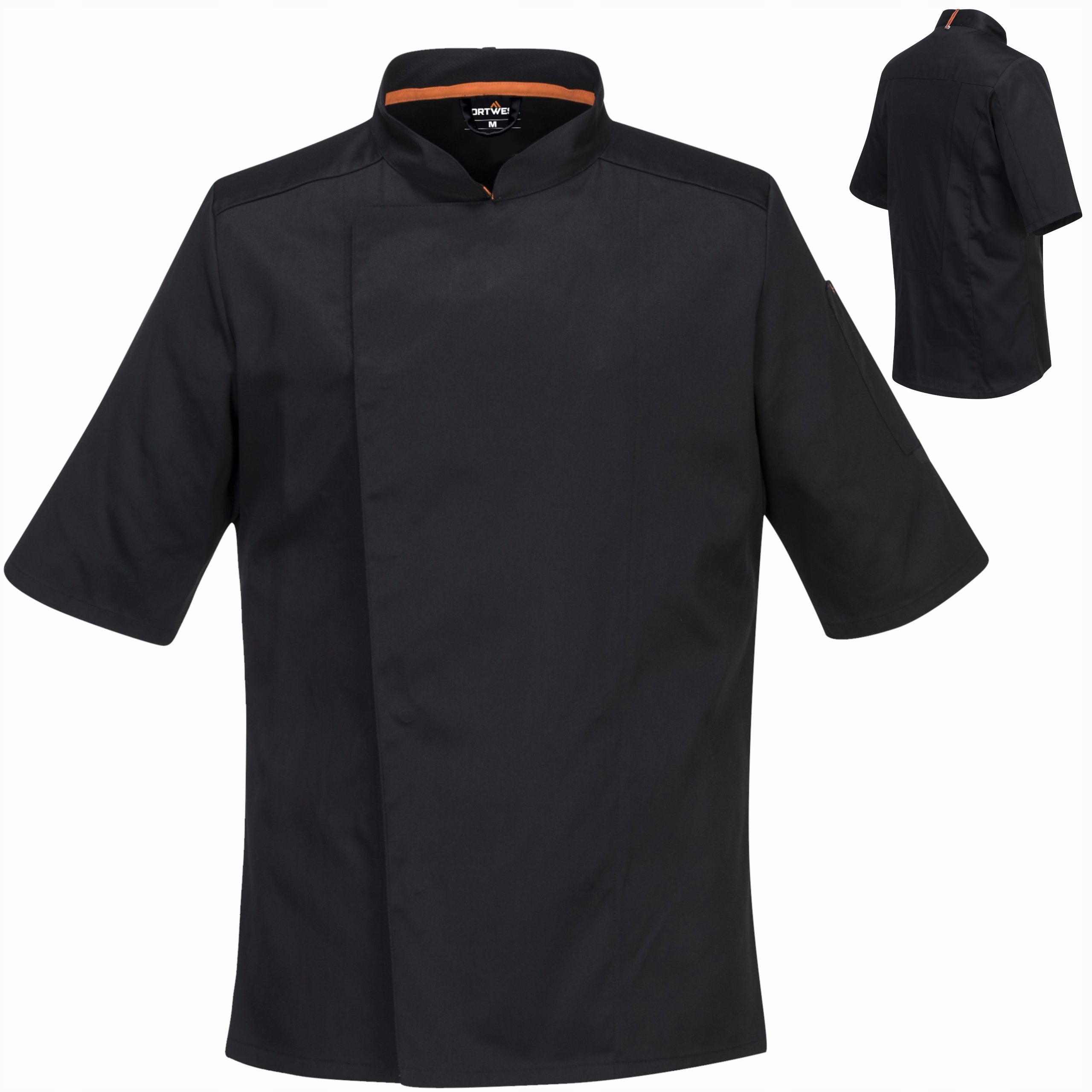 MeshAir Pro Short Sleeve Cooking Sweatshirt Black Chef's Apron L