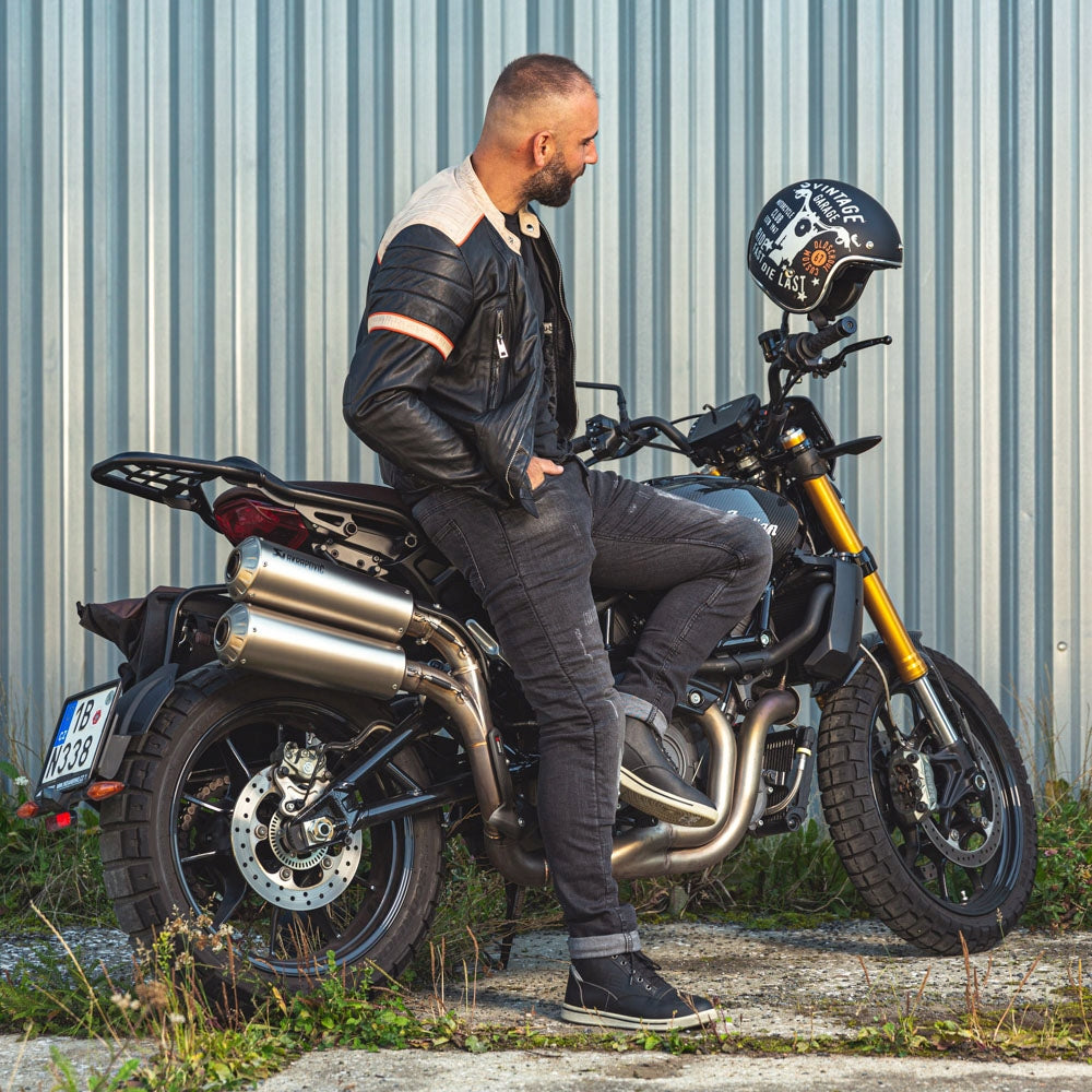 Herren-Motorradhose W-TEC Komaford - Dunkelgrau 5XL 