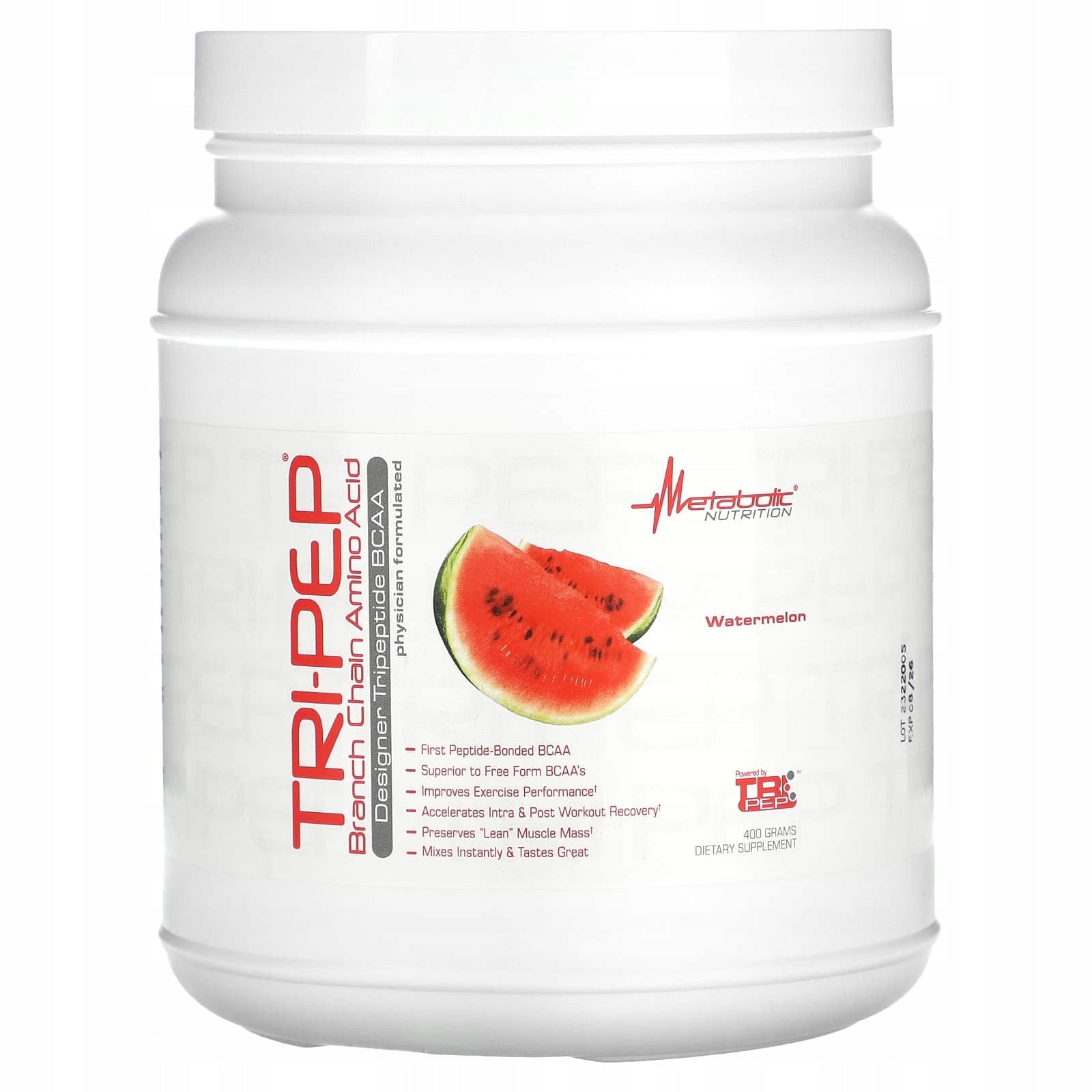 Metabolic Nutrition, Tri-Pep, branched chain amino acids, watermelon, 400 g