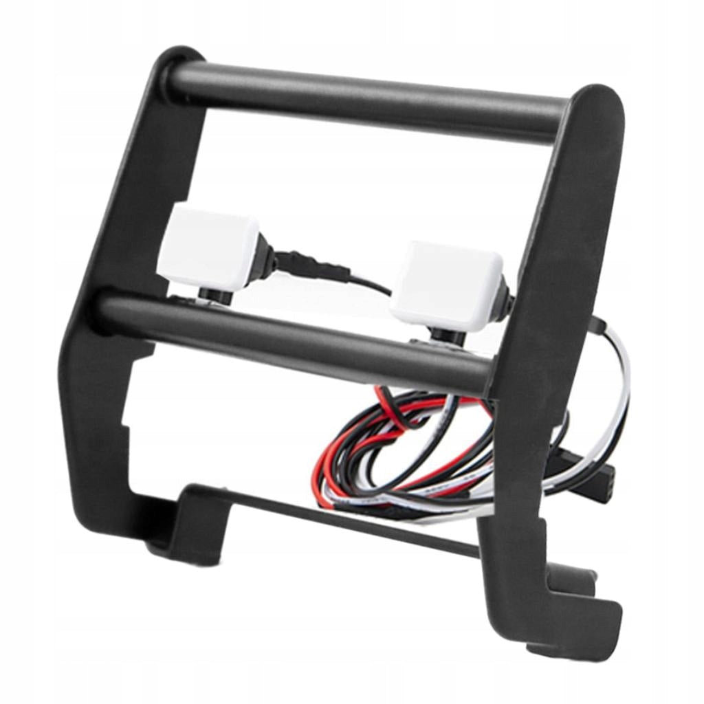 Metal Bull Bar Front Bumper with LED Light for Axial SCX10 90046 Black