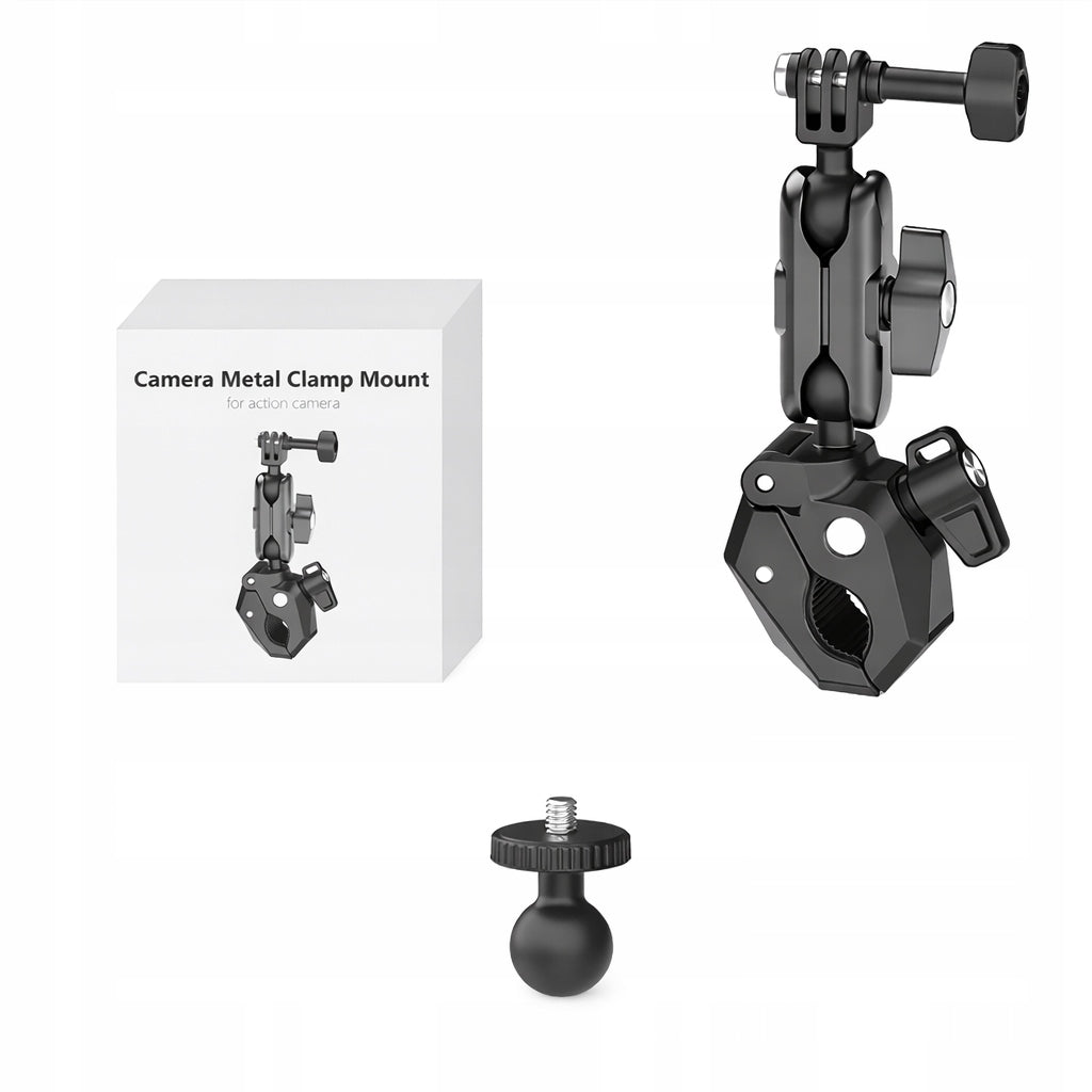 Metal Clamp Holder For GoPro Insta360 DJI 1/4 for Steering Wheel 360 3in1