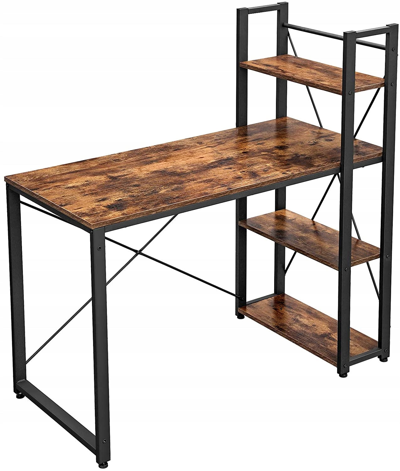 Metal Computer Desk with Bookcase Rustic Industrial For Room EAN (GTIN) 5903332012039