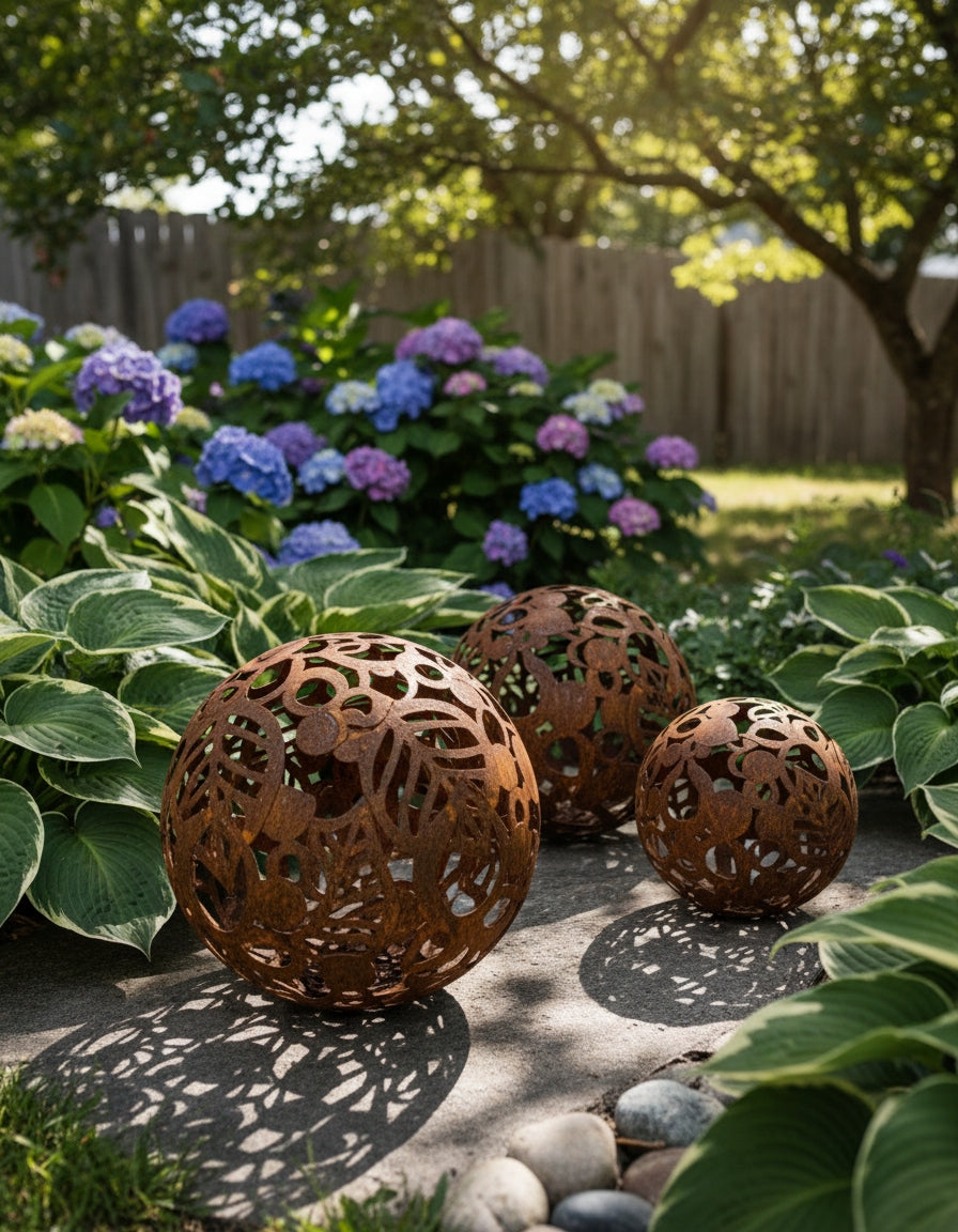 Metal Decorative Ball Leaves D23 Openwork Garden Rustic Loft Manufacturer no brand