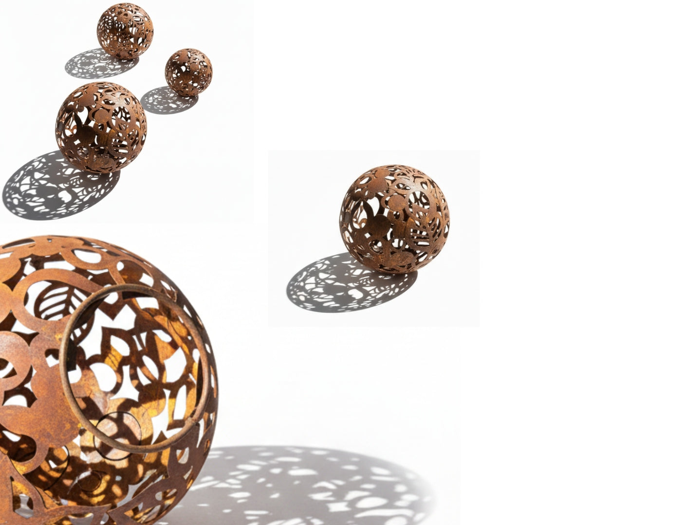 Metal Decorative Ball Leaves D23 Openwork Garden Rustic Loft