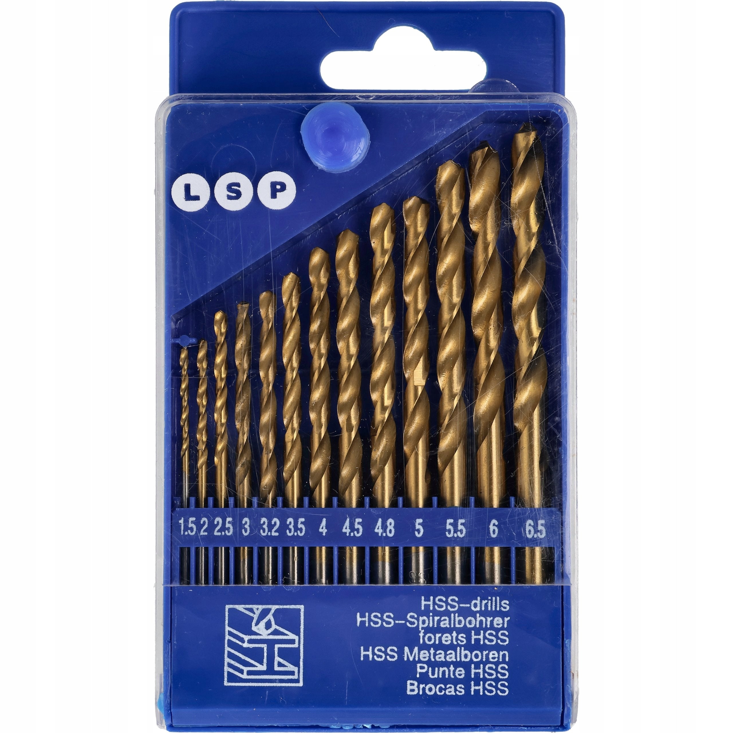 Metal Drill Bits Set 13pcs Titanium Plated 1.5-6.5mm Spiral HSS Set Packaging status original