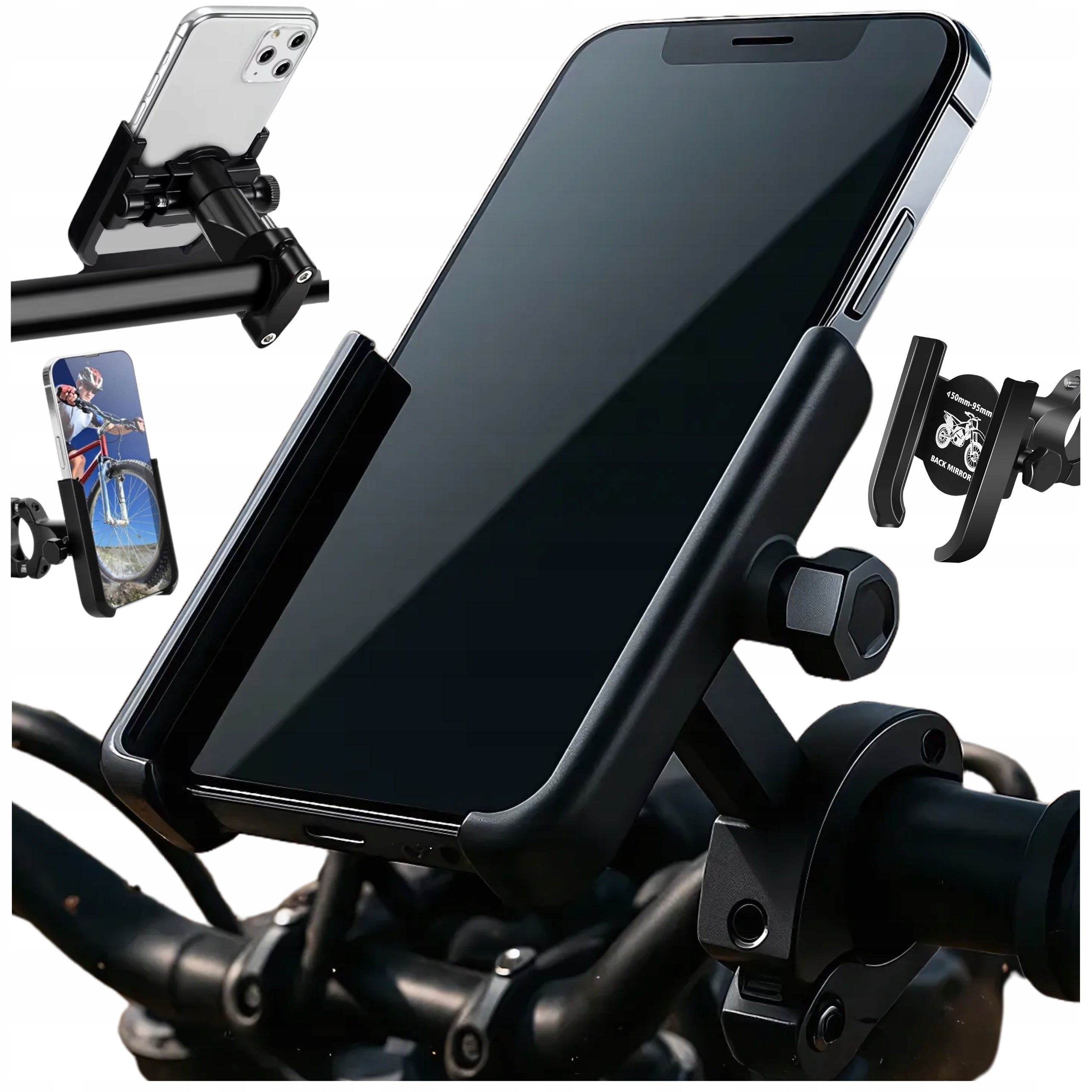 Metal Handlebar Holder For Phone Bike Motorcycle 360 Degree ALU MOC